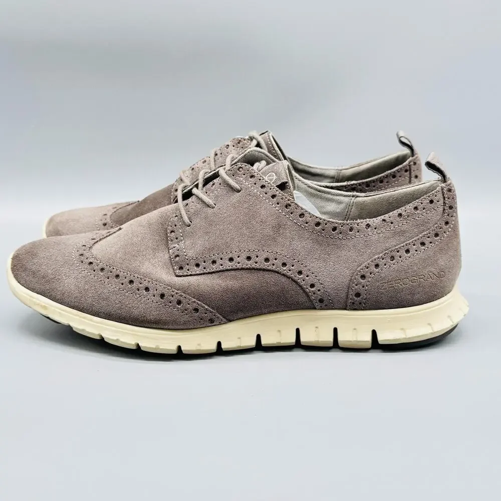 Cole Haan Shoes Womens 10 Brown Taupe Oxford Suede Zerogrand Waterproof Comfort